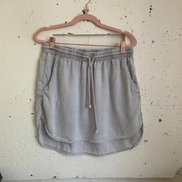 Anthropologie (Cloth & Stone) | Light Gray Tencel Boardwalk Skirt Medium - Picture 2 of 5